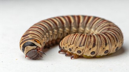 Inchworm on studio background