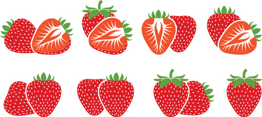 Strawberry logo. Isolated strawberry on white background