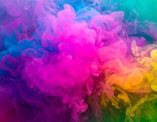 Fototapeta premium Abstract colorful smoke, pink, blue, orange, yellow, and purple smoke bombs isolated. 