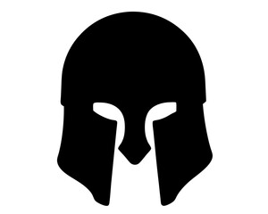 Iconic Spartan Helmet in Black Silhouette Evoking Ancient Warrior Spirit