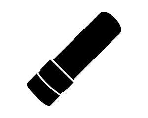 Simple Black Silhouette of a Cylindrical Object, Likely a Marker or Tube