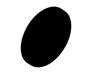 Abstract black oval shape against a white background art illustration design