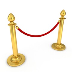 Barrier of Prestige: Golden stanchions and rich red rope symbolizing exclusivity and importance