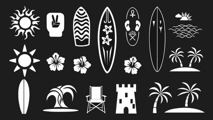 set of floral elements