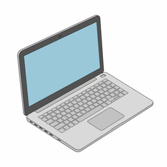 Modern Laptop Computer Illustration for Technology and Digital Use