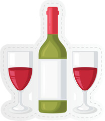 wine bottle and glass