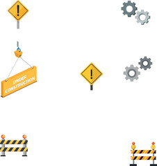 Set of Under Construction and Maintenance Icons