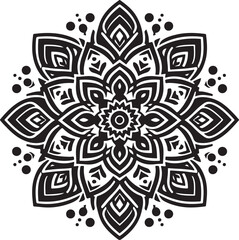 Minimalist Black Mandala Vector Illustration