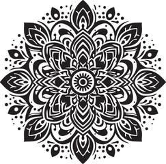Minimalist Black Mandala Vector Illustration