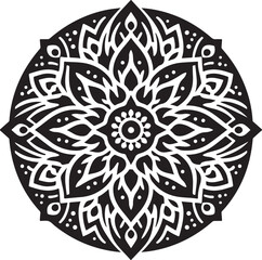 Minimalist Black Mandala Vector Illustration