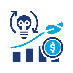 Sustainable Growth mixed color icon
