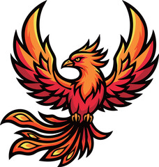 Obraz premium スタイリッシュな鳳凰・フェニックスをテーマにしたロゴデザイン風のイラスト