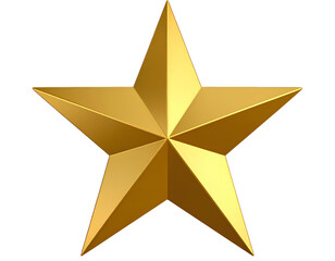 Obraz premium Metallic Gold Star Icon – PNG Cutout.