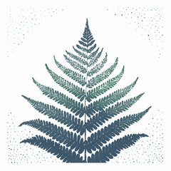 Fern with retro photocopy stipple effect, for grunge punk y2k collage design. Vector illustration in vintage halftone brutalist design for banner