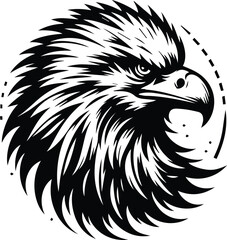 Obraz premium Fierce Eagle Head Emblematic Design
