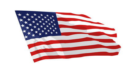 Obraz premium The flag of the United States of America Isolated on white background