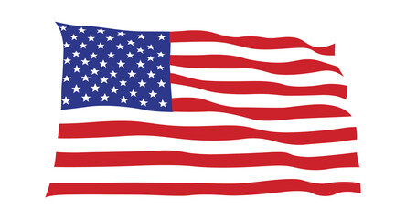 Fototapeta premium The flag of the United States of America Isolated on white background