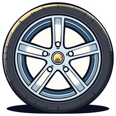 Fototapeta premium Stylized Alloy Car Wheel with Tire and Rim
