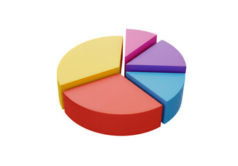 Obraz premium Colorful 3d pie chart with black background representing data and statistics