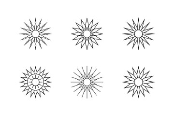 sun mandala with radiating light patterns vector art illustration