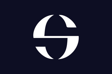 S logo design, modern and minimalistic round shape S logo concept