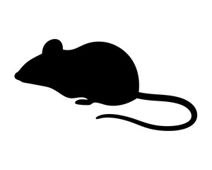 Silhouette of a common house mouse, a potentially disease carrying rodent