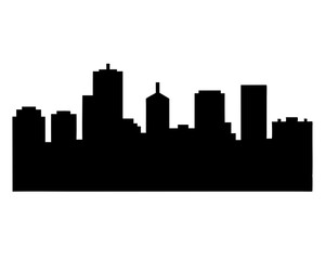 Fototapeta premium Pixelated Cityscape Silhouette Against White Background, a modern abstract image