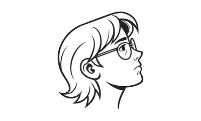 Woman Side Profile Line Art