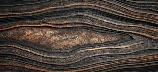 Abstract textured surface with flowing, dark brown and tan lines