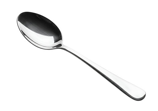 Shiny metal spoon isolated on transparent background  tablespoon pic