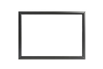 A simple black picture frame isolated on a transparent background, ideal for showcasing artwork or photographs, with no distractions from the frame itself