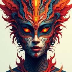 Obraz premium Portrait mask of emotions in ancient style