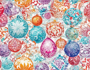 Beautiful colorful vector ornamets with white background