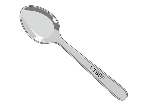 Silver tablespoon with measurement marking isolated on transparent background 1 tablespoon pic
