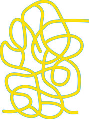 Abstract Maze Line Design. Minimalist yellow maze path illustration with smooth curves &mdash; perfect for puzzles, backgrounds, and creative graphic projects.