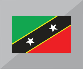 Saint Kitts and Nevis National Flag Isolated on White Background