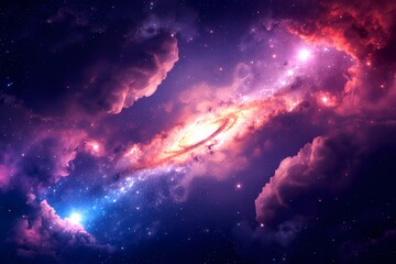 Obraz premium Colorful Nebula and Stars in Deep Space.