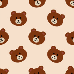 Bear Cute Pattern  Seamless Background