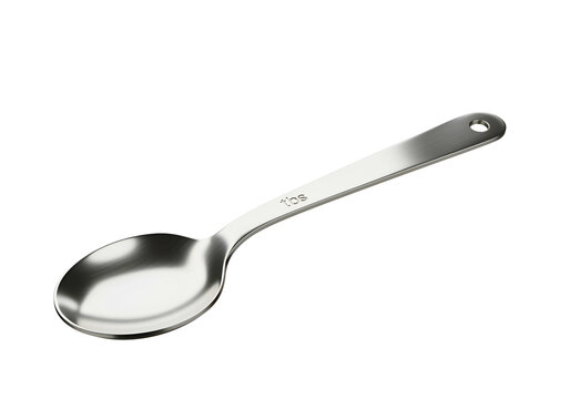 Shiny metal spoon isolated on transparent background 1 tablespoon pic