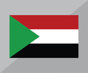 Sudan National Flag Isolated on White Background

