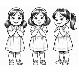 little girl in different poses
