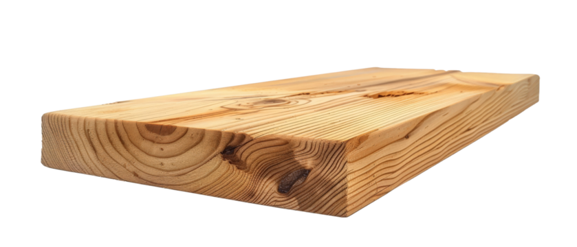 Close-up view of a smooth wooden plank showcasing natural grain patterns and textures, ideal for use in carpentry projects or interior design applications