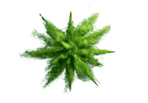 abstract powder splatted background, Freeze motion of green powder exploding/throwing green.	