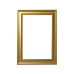 Gold ornate picture frame isolated on transparent background