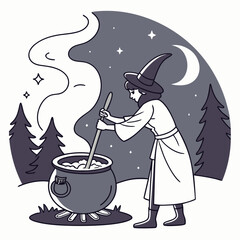 Cute Halloween Cartoon Vector Collection &ndash; Ghosts, Pumpkins, Witches, Monsters, and Spooky Scenes