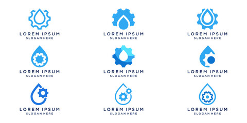Aqua gear logo set bundle template
