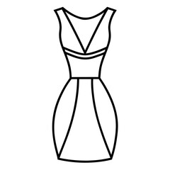 Clean Outline Cocktail Dress Vector