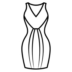 Clean Outline Cocktail Dress Vector