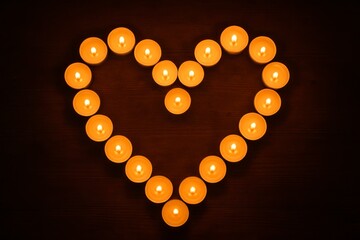 Heart Shape Made of Candles &ndash; Romantic Light Symbol
