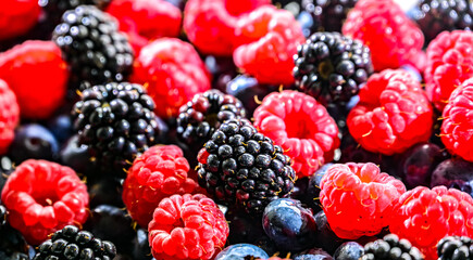 Composition with fresh ripe berries